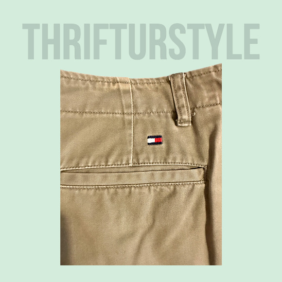 Tommy Hilfiger Chino‎ Shorts Women's Khaki Beige Flat Front Casual 14 - Picture 7 of 8